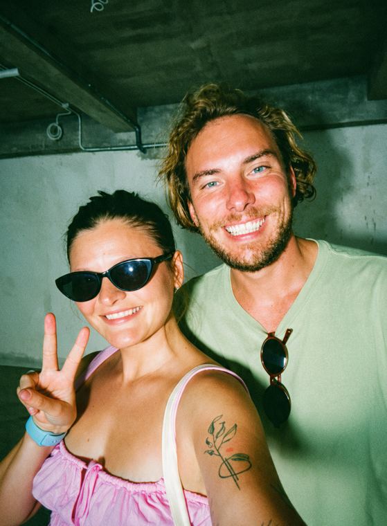 Marina and Zoltan at the site